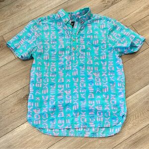 The Nutter shirt by Chubbies Men Vibrant Blue and Pink Vintage size Medium